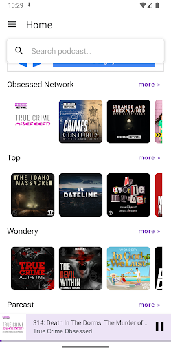 Android application True Crime Podcasts screenshort