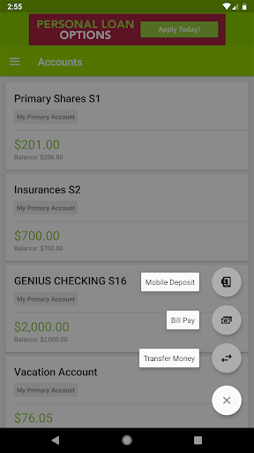 Genisys Mobile Banking Screen 2