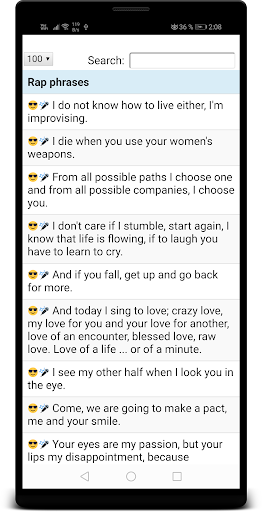 Android application Rap Phrases screenshort