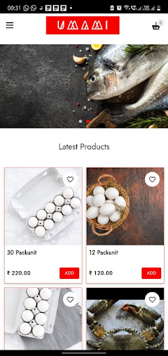 Android application Umami Fresh screenshort