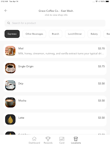 Screenshot of Grace Coffee Co.