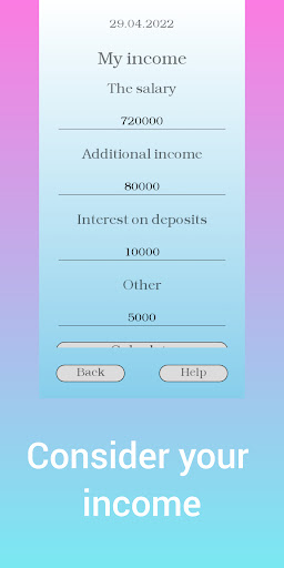 My budget Screen 3