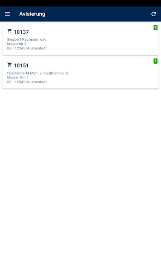 COS-Avisierung Screen 3