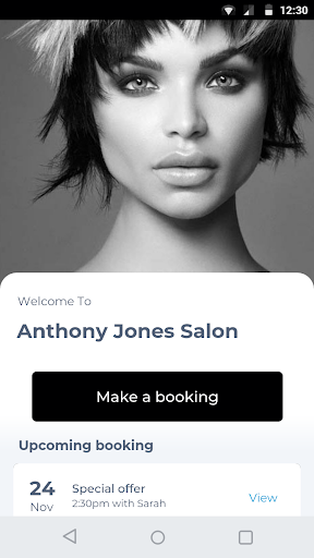 Android application Anthony Jones Salon screenshort