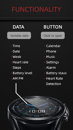 Carbon Gray For Wear OS Screen 2