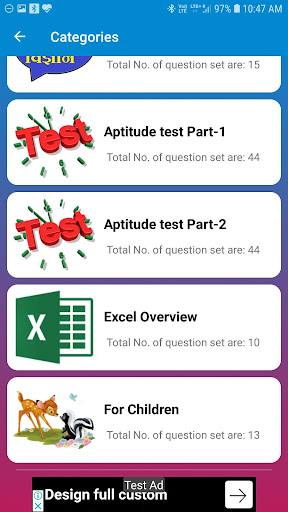 QuizBook: Self Study Quiz App Screen 2