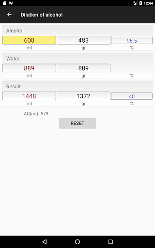 AlcoholCalculator+ Screen 2