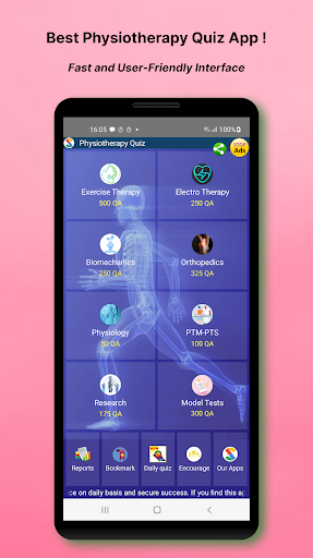 Android application Physiotherapy Quiz screenshort