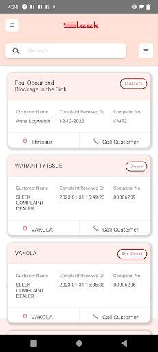 Sleek Complaints Screen 2
