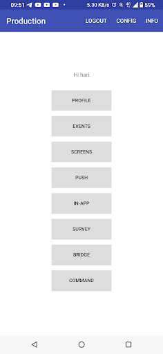 Android application Webengage Myapp screenshort