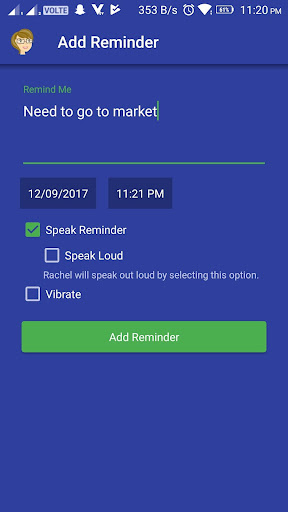 Speak Reminder Screen 3