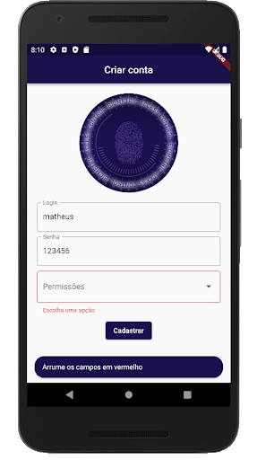 Fingerprint APS Screen 2