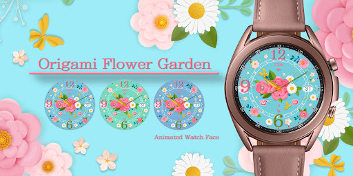 Android application Origami Flower Garden_Watchfac screenshort