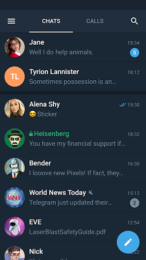 Telegram X  screen 1