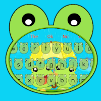 Cute Rainy Green Frog Keyboard Theme