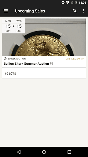 Android application Bullion Shark Auctions screenshort