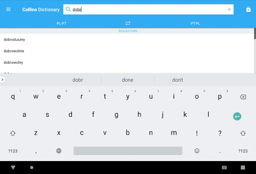 Screenshot of Polish-Portuguese Dictionary