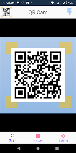 Android application QR Cam screenshort