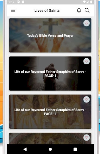 Android application Lives of Saints screenshort