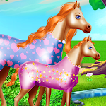 Cover Image of Download Mommy And Newborn Baby Horse Care Game 5.0 APK