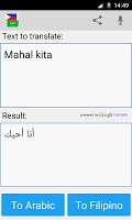 screenshot of Filipino Arabic Translator