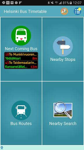 Android application Helsinki Bus Timetable screenshort
