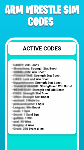 Arm Wrestle Simulator Codes Screen 3