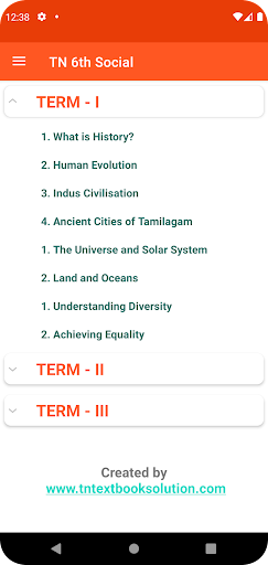 Android application TN 6th Social Science screenshort