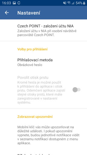 Mobilní klíč eGovernmentu Screen 3