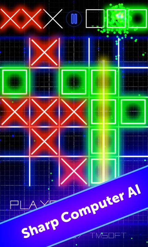 Android application Tic Tac Toe Glow by TMSOFT screenshort