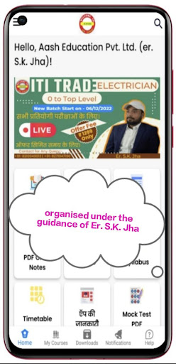 Android application Aash Official By S. K. Jha Sir screenshort