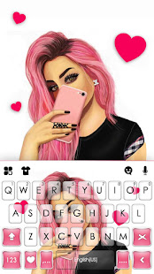 Pink Selfie Girl Keyboard Background 7.0.1_0120 screenshots 5