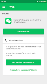 Captura de Pantalla 1 Wabi - Virtual Number for WeCh android
