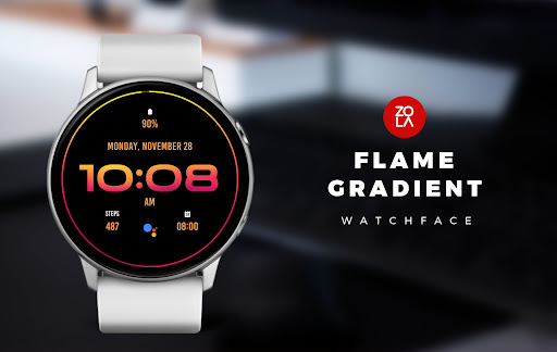 Android application Flame Gradient Watch Face screenshort