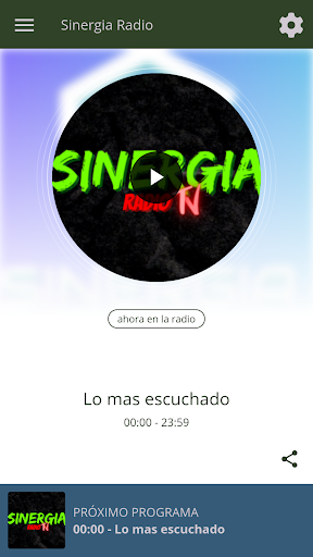 Android application Sinergia Radio screenshort