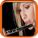 Real mobile flute instrument icon
