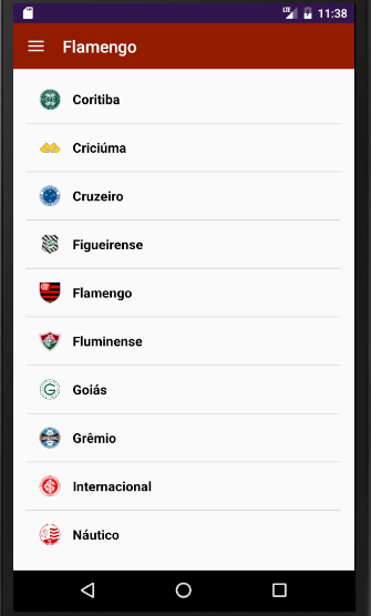 Android application Futebol Mobile screenshort