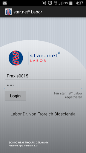 Android application star.net® Labor screenshort