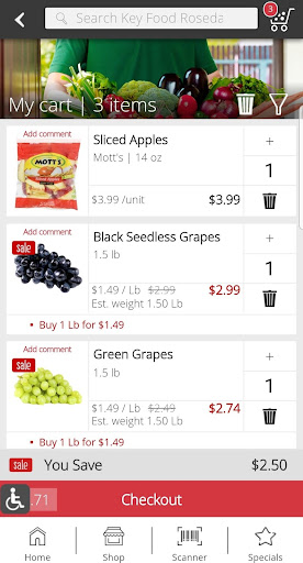 Screenshot of Key Food Rosedale