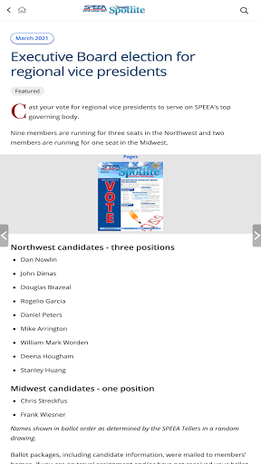 SPEEA Spotlite magazine Screen 3