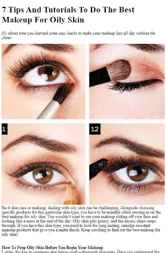 Android application Makeup For Oily Skin Tips screenshort