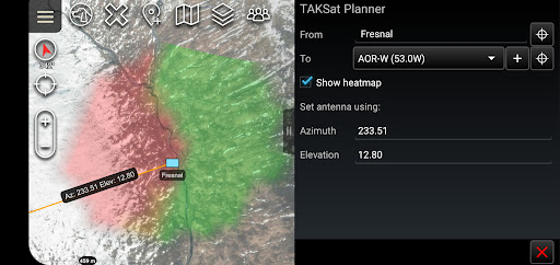 Android application ATAK Plugin: TAKSat screenshort