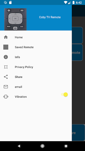 Coby TV Remote Control Screen 2