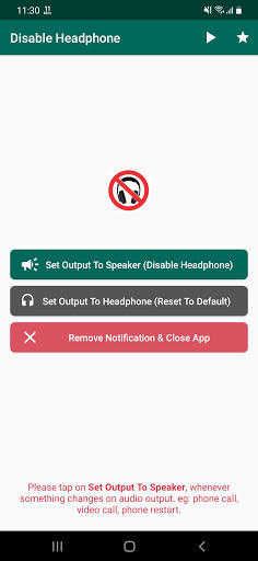 Disable Headphone -Fix Earphone/Enable Loudspeaker screenshot 2