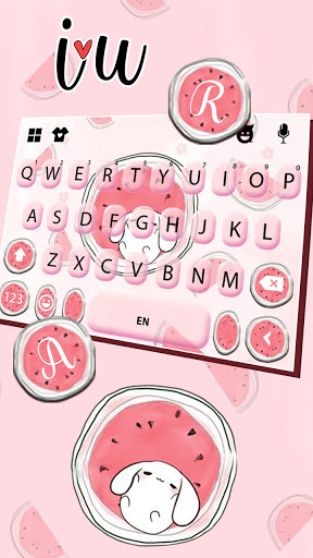 Watermelon Pink Keyboard Backg Screen 3