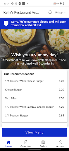 Kellys Restaurant & Takeaway Screen 2