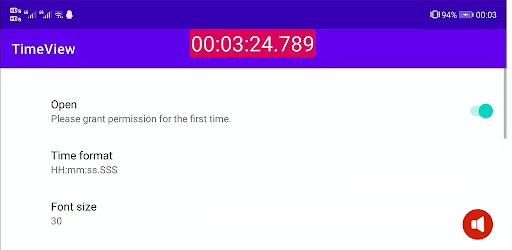 TimeView - Floating stopwatch Android App