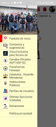 Android application Asociación de guardias SD. screenshort