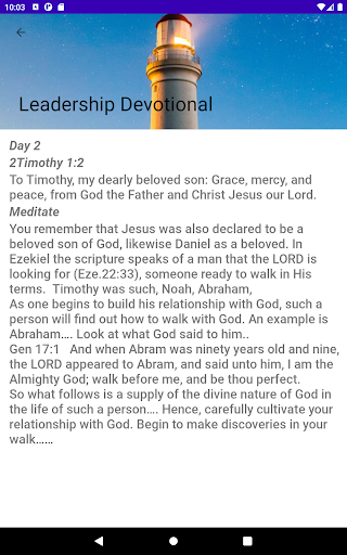 Leadership Devotional Screenshot