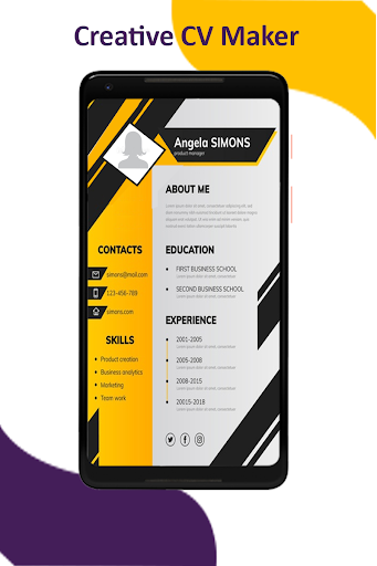 Android application CV Maker App : Resume Maker screenshort